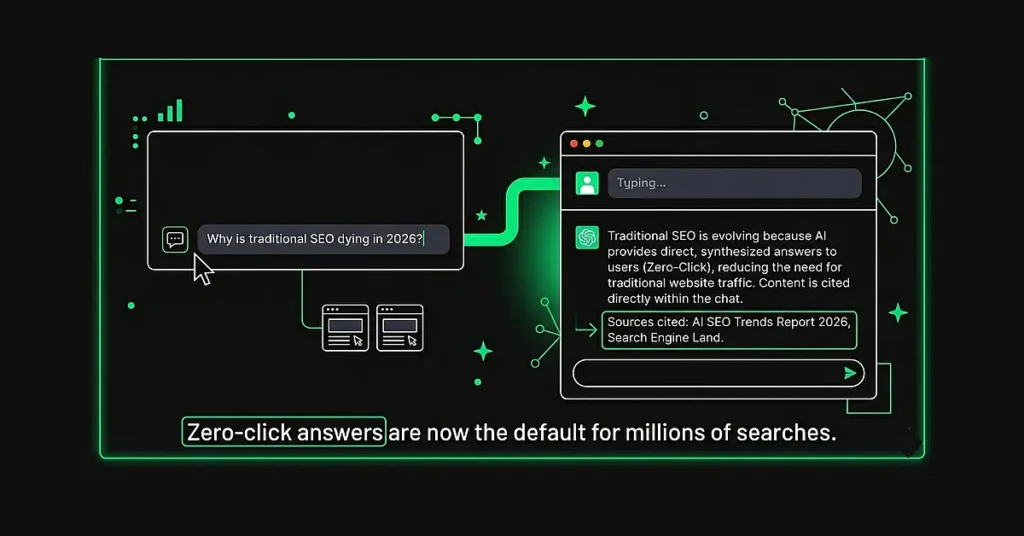 Illustration of Zero click answers