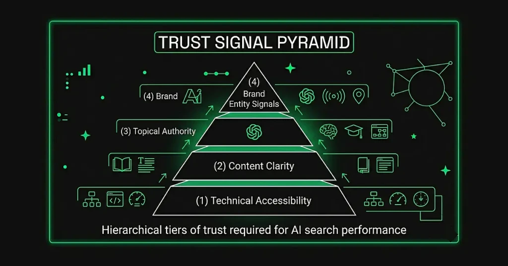 Hierarchical tiers of trust required for AI search results
