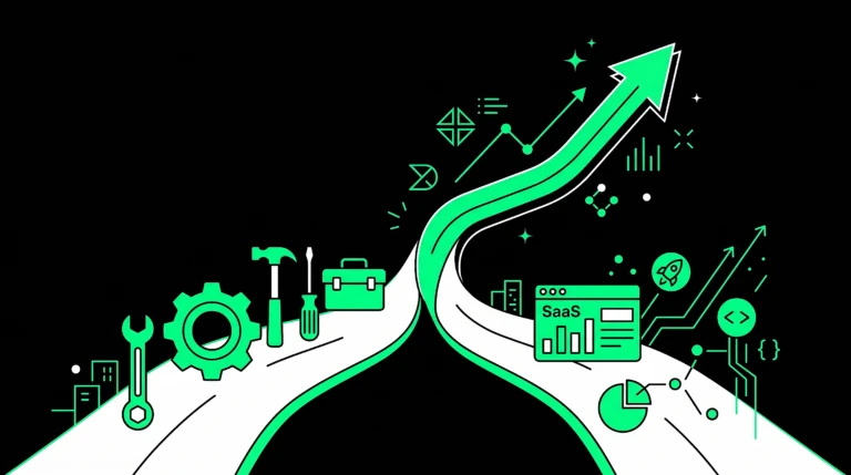 Abstract illustration representing a field service software brand strengthening its position between the home services and SaaS industries.